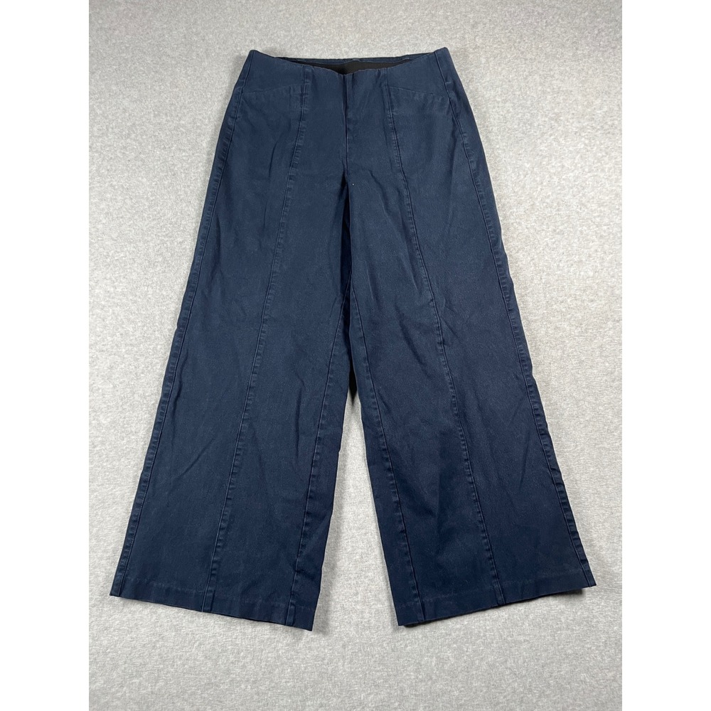 Old Navy Wide Leg Pants M Navy High Rise Dark Wash Minimalist Capsule Classic